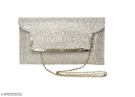 Ladies Gold/Golden Clutch For Parties/Marriages/Functions Handbags - THOC