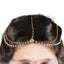 JWELLA Women Gold-Plated White Jadau Kundan And Pearl Layer Damini Maang Tika - White | Trending Kundan Stone Maang Tika