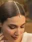 Maang Tikka for Women Beautiful AD/American Diamnd Studded Rhodium Plated Crystal Maang Tikka for Women and Girls