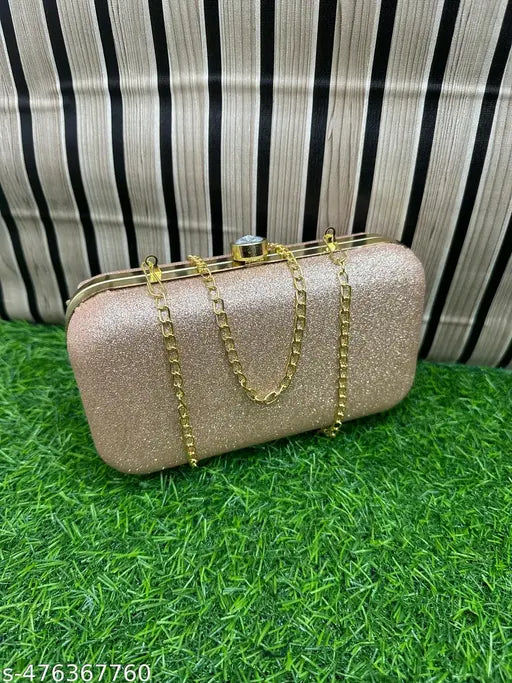 New Stylish Fancy Clutches purse very actractive clutches women's & Girls (Golden)