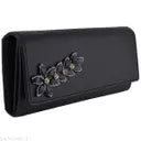 Women's Faux Leather Wallet Cum Hand Clutch With 4 Card Pockets (Peacock Black)