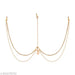JWELLA Women Gold-Plated White Jadau Kundan And Pearl Layer Damini Maang Tika - White | Trending Kundan Stone Maang Tika