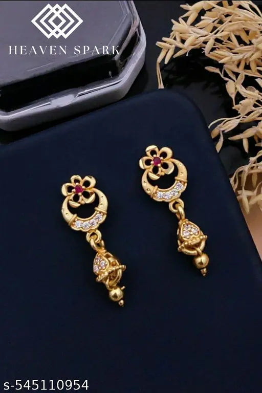 Rose Gold Cubic Zirconia Hoop Earring For Women / Fashion Rose Gold Studs Earrings for Girls