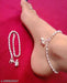 TRADITIONAL STRELING SILVER PLATED ANKLETS OF SIZE 10 INCH FOR GIRLS AND WOMEN